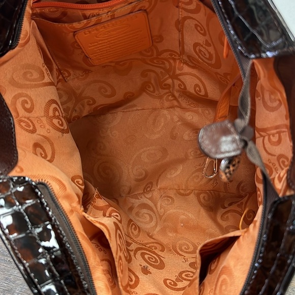 Brighton CHER Croc Patent Leather Shoulder Bag with Duster/Storage Bag D446849 - Picture 9 of 11